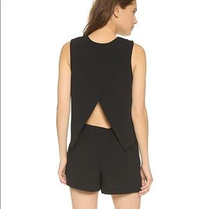 Club Monaco Lyndsey Open Back Romper Black